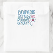 dierschrobben en rubberhandschoenen ronde sticker (Tas)