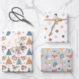 Dierstip en regenbogen inpakpapier vel