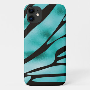 Dierstrips van Turquoise en Black Zebra Case-Mate iPhone Case