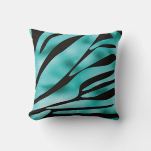 Dierstrips van Turquoise en Black Zebra Kussen