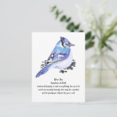 Diertemblauw Jay Inspirerend Natuur Guide Briefkaart (Staand voorkant)