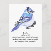 Diertemblauw Jay Inspirerend Natuur Guide Briefkaart (Voorkant)