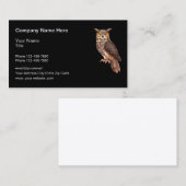 Dierthema Owl Natuur Visitekaartje (Voorkant / Achterkant)