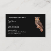 Dierthema Owl Natuur Visitekaartje (Voorkant)
