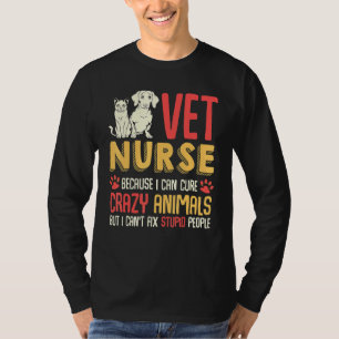 Dierverpleegster Mooie Hond Luiaard Konijn Paard V T-shirt