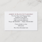 Diervoeding in een open schuur visitekaartje (Achterkant)