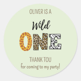 Diervorm lettertype Wild One Green Ronde Sticker