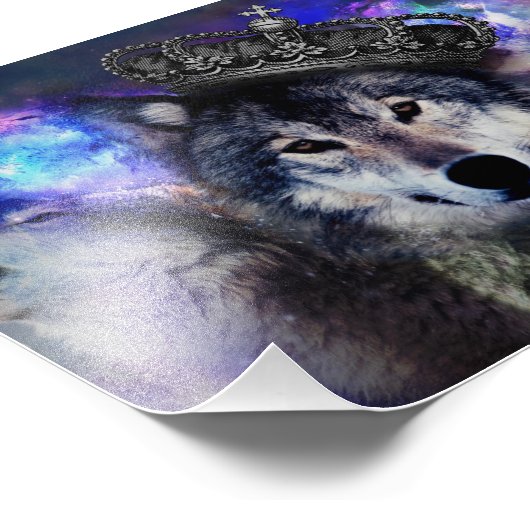 Dierwolf in kroon foto afdruk (Hoek)