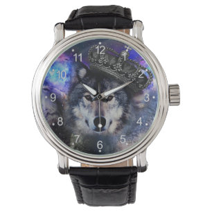 Dierwolf in kroon horloge