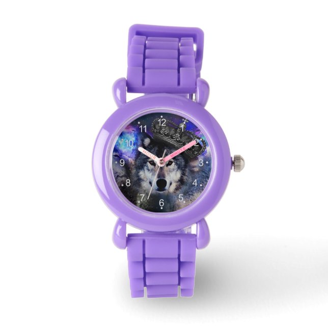 Dierwolf in kroon horloge (Voorkant)