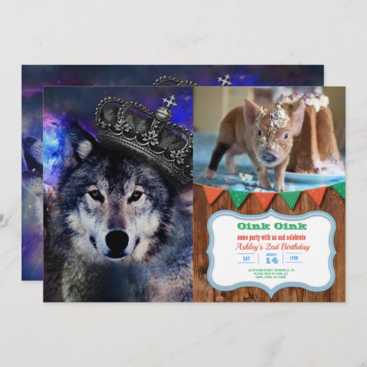 Dierwolf in kroon kaart (Voorkant / Achterkant)