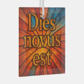 Dies Novus Est Het is een nieuwe dag "Glas in lood Glas Ornament (Voorkant Rechts)