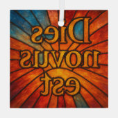 Dies Novus Est Het is een nieuwe dag "Glas in lood Glas Ornament (Achterkant)