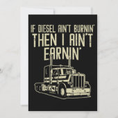 Diesel Aint Burnin Earnin Semi Truck Driver Save The Date (Voorkant)