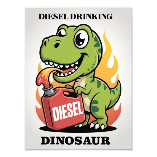 diesel-Drink dinosaurus Foto Afdruk (Voorkant)