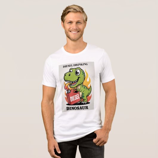 diesel-Drink dinosaurus Tri-Blend Shirt (Voorkant volledig)