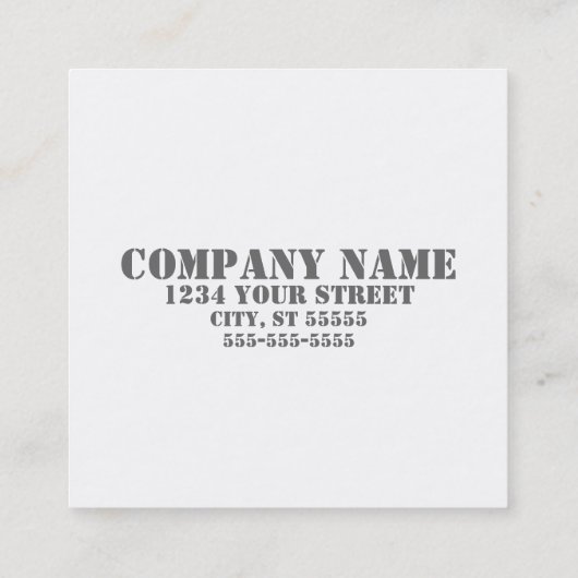 Diesel Engine Square Mechanic Visitekaartje White (Achterkant)