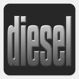 DIESEL. harde kern, kracht. tough. spier.Sq Vierkante Sticker
