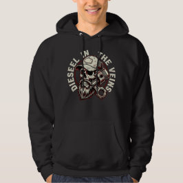 Diesel in de aderen Trucker cadeau, Schedel Trucke Hoodie