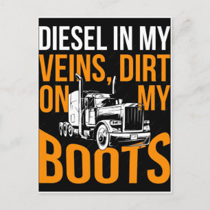 Diesel in mijn aderen, vuil op mijn laarzen - vrac feestdagenkaart