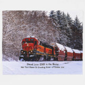 Diesel Loco 2361 in de sneeuw - Naam toevoegen Fleece Deken (Voorkant (Horizontaal))