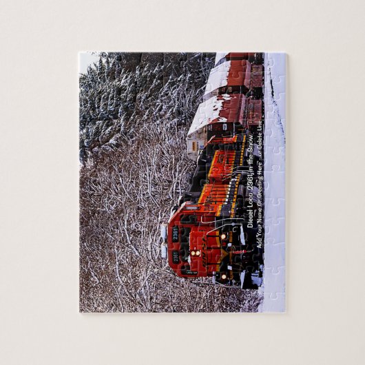 Diesel Loco 2361 in de sneeuw - Naam toevoegen Legpuzzel (Verticaal)
