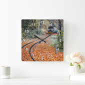 Diesel Locomotief Trein Bewegen & Bladeren Vierkante Klok (Huis)