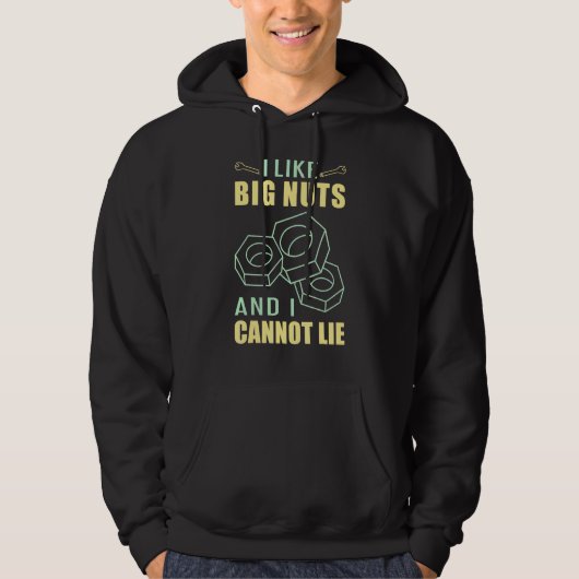 Diesel Mechanic Car Fixing I like Big Nuts Auto re Hoodie (Voorkant)