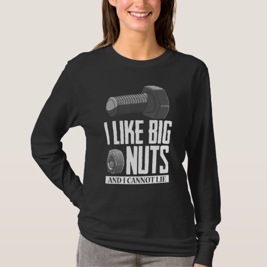 Diesel Mechanic Car Fixing I like Big Nuts Auto re T-shirt (Voorkant)