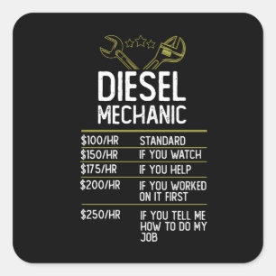 Diesel Mechanic Craftsman Gift Cadeau Idee Vierkante Sticker