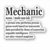 Diesel Mechanic Definition Funny Repairman Vader Sticker (Voorkant)