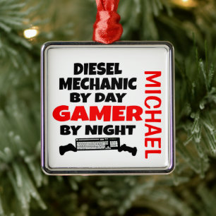 Diesel Mechanic Loopt videospellen af Metalen Ornament