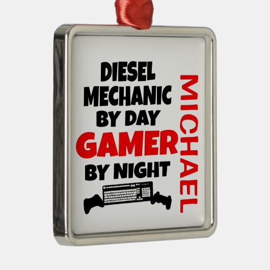 Diesel Mechanic Loopt videospellen af Metalen Ornament (Rechts)
