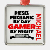 Diesel Mechanic Loopt videospellen af Metalen Ornament (Voorkant)