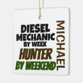 Diesel Mechanic Loves Hunting CUSTOM Keramisch Ornament (Links)