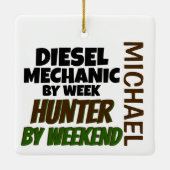 Diesel Mechanic Loves Hunting CUSTOM Keramisch Ornament (Achterkant)