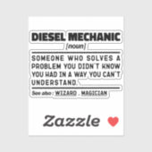 Diesel Mechanic Noun Professioneel Werknemer Funny Sticker (Vel)