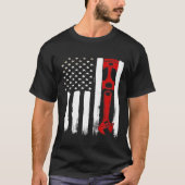 Diesel Mechanic Patriotic American Flag Tools T-shirt (Voorkant)