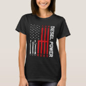 Diesel Mechanic Shifgear American Flag Drag R T-shirt (Voorkant)