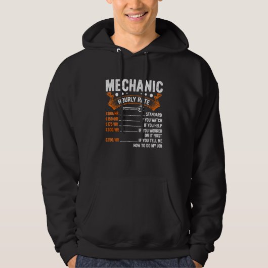 Diesel Mechanic Tool Mechanic Hourly Rate Mannen Hoodie (Voorkant)