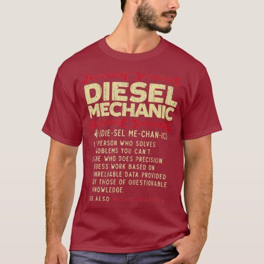 Diesel Mechanische Definitie Automobiel Voertuig T-shirt (Voorkant)