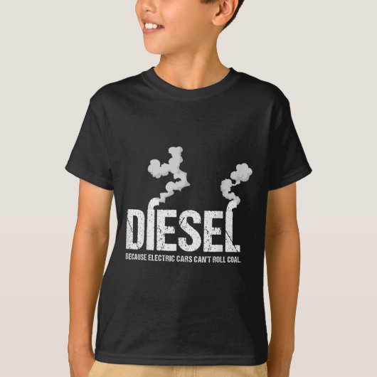 Diesel omdat elektrische niet kan rollen kolenvrac t-shirt (Voorkant)