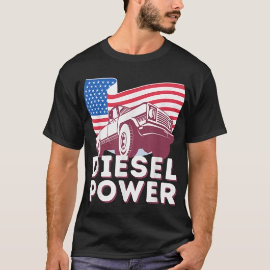 Diesel Power American Flag - Diesel Mechanic Picku T-shirt (Voorkant)