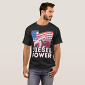 Diesel Power American Flag - Diesel Mechanic Picku T-shirt (Voorkant volledig)