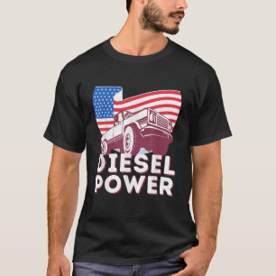 Diesel Power Amerikaanse vlag Diesel Mechanische P T-shirt