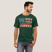 Diesel Power Flag Truck Turbo Mechanic T-shirt (Voorkant volledig)