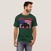 Diesel Power Flag Truck Turbo Mechanische T-shirt (Voorkant volledig)