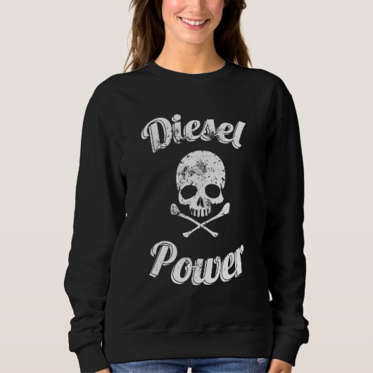Diesel Power Skull Diesel Power Roll Coal Turbo Trui (Voorkant)