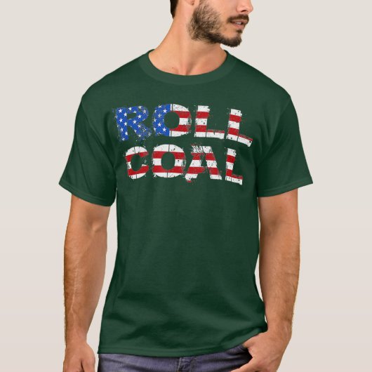 Diesel Roll Coal USA Flag Turbo Diesels Power T-shirt (Voorkant)
