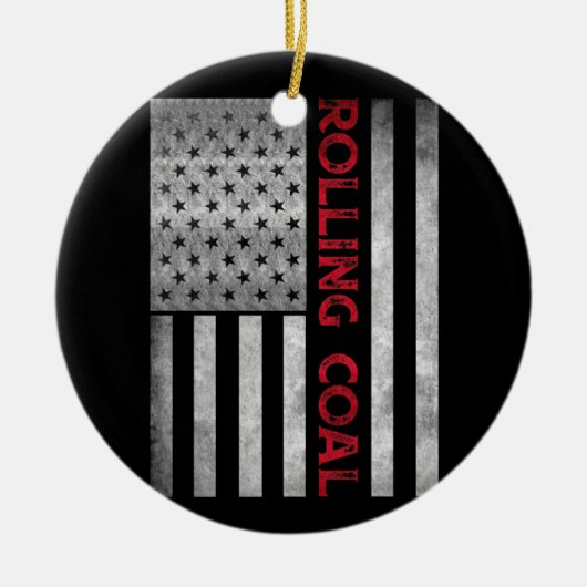 Diesel Rolling Coal Flag Hoodie Truck Turbo Brothe Keramisch Ornament (Voorkant)